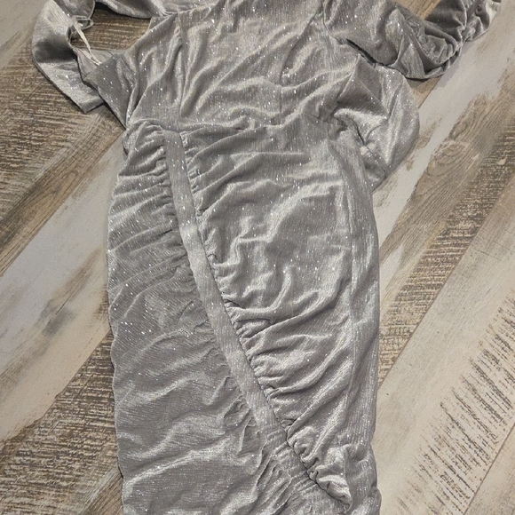 Lavish Alice Metallic Silver One-Shoulder Dress - Picture 12 of 16